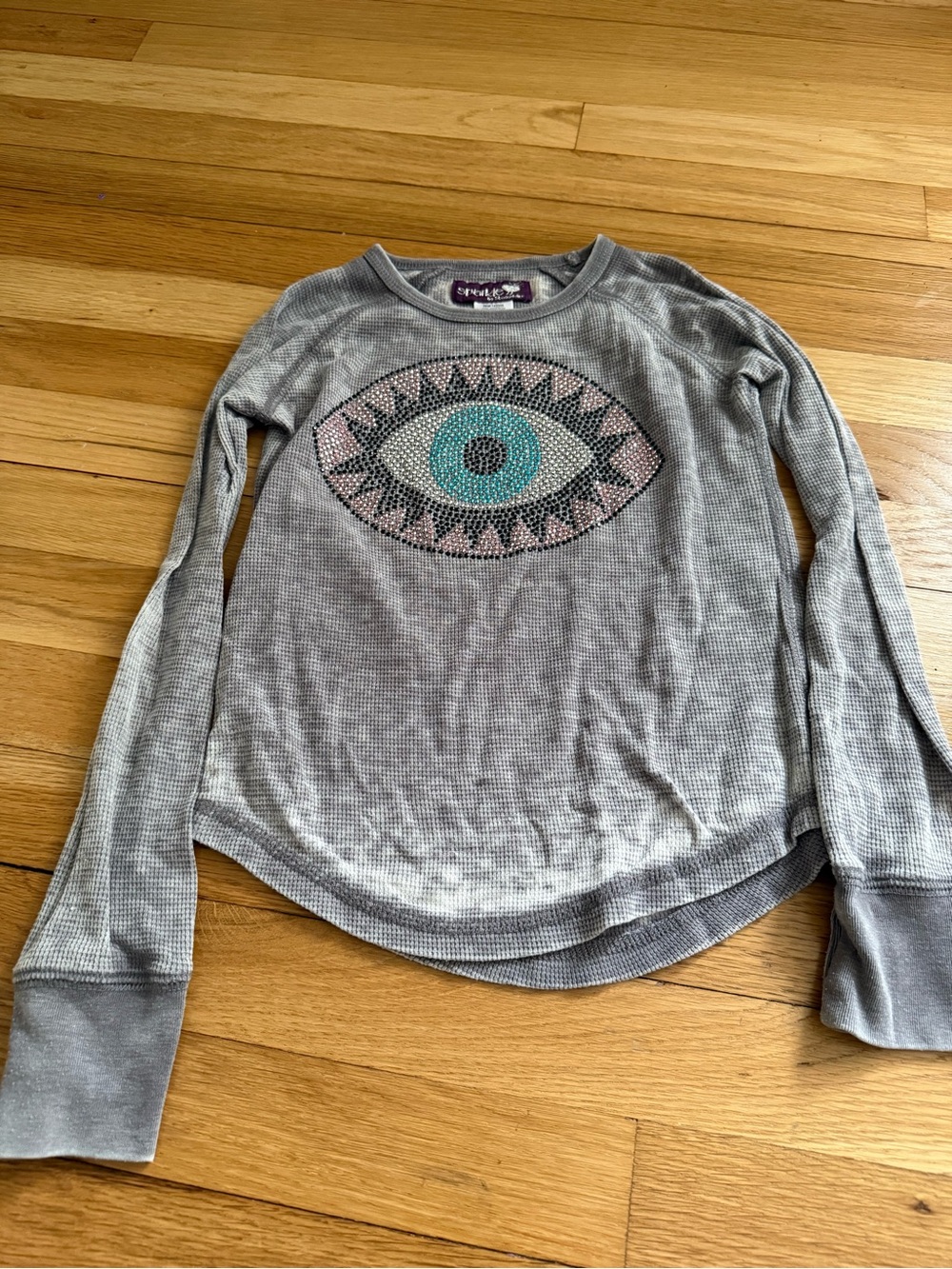 Evil Eye Jeweled Burnout Top